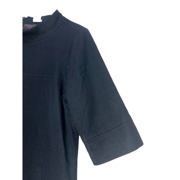 SOLD Vintage J.Crew Wool Sheath Dress Women 6 Black A-Line Lined High Neck - Picture 11 of 16